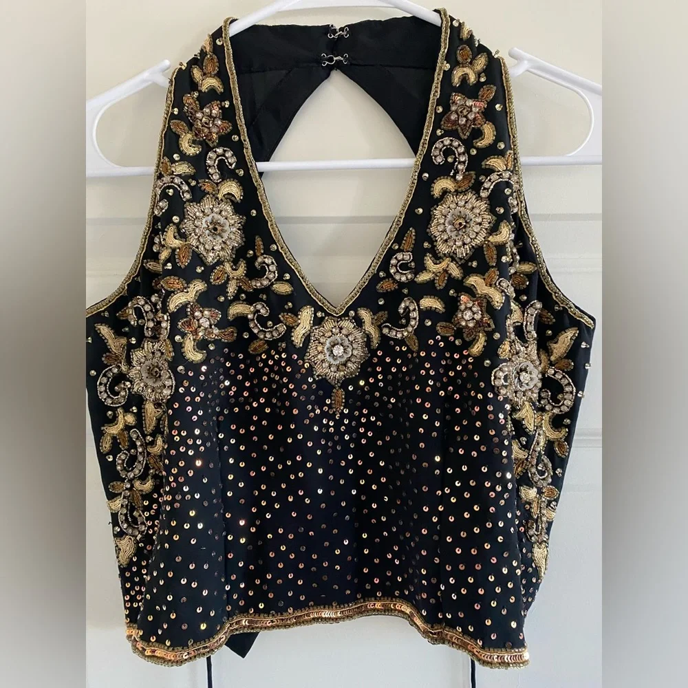 Vintage Hand beaded halter